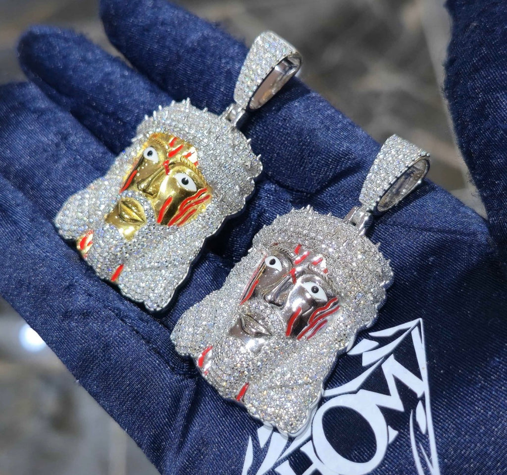 Iced Out Jesus Pendant 💎 925 Silver Moissanite – Diamond Look ✨